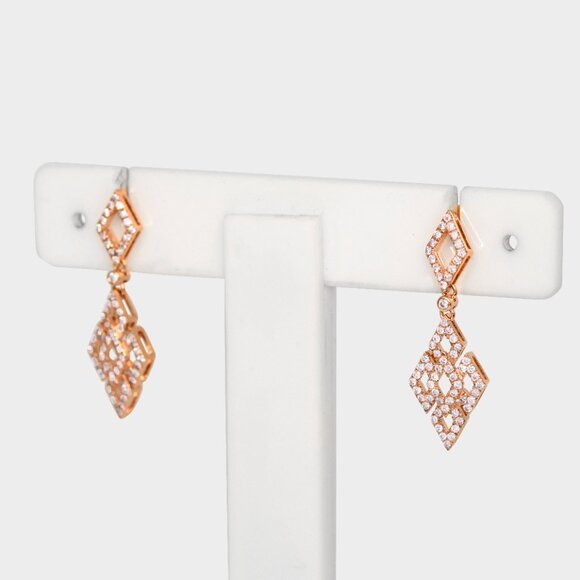 Rose Diamond Mosaic Earrings - Picture 3 of 5